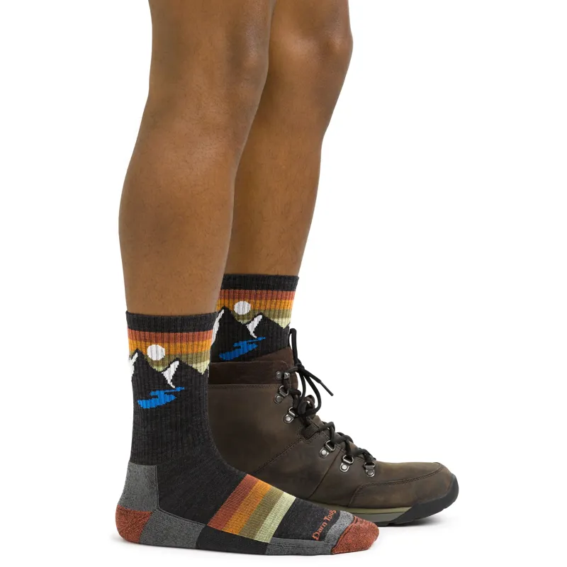 Darn Tough Sunset Ridge Micro Crew Lightweight Hiking Socks Mens in Charcoal-2